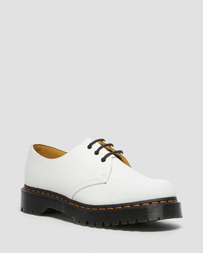 Dr Martens Oxfords Dame Hvite 1461 Bex Smooth Læder 7615FBXWH